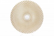 Сервировочная тарелка стеклянная Bon 587-037, цвет - прозрачное золото, 33см