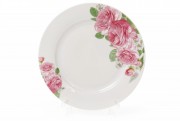Набор десертных фарфоровых тарелок Bon Розовые розы 320-120, 19см, 12 шт