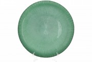 Сервірувальна тарілка скляна Bon 587-005, колір - смарагдовий, 33см