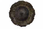 Сервировочная тарелка стеклянная Bon 587-048, цвет - черный с золотом, 33см