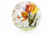 Набор тарелок стеклянных круглых Bon Букет тюльпанов 809-243, 20см, 6 шт