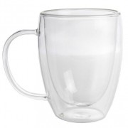Чашка с двойной стенкой конус Kronos стеклянная 320мл SNT MSN-201-3