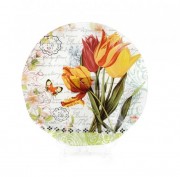 Набор тарелок стеклянных круглых Bon Букет тюльпанов 809-244, 25см, 6 шт