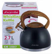 Чайник Kamille 2,7л із нержавіючої сталі зі свистком та нейлоновою ручкою KM-1087