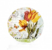 Набор тарелок стеклянных круглых Bon Букет тюльпанов 809-245, 30см, 6 шт