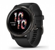 Garmin Venu 2 Slate Stainless Steel Bezel with Black Case and Silicone Band (010-02430-01)