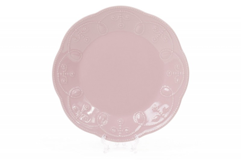 Набор тарелок керамических десертных Bon 931-174, 23см, цвет - розовый, 6 шт