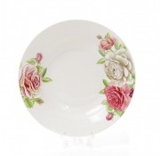 Набор суповых фарфоровых тарелок Bon Розы 320-141, 23см, 12 шт