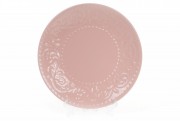 Набір тарілок керамічних десертних Bon 931-194, 21.5см, колір - рожевий, 6 шт.
