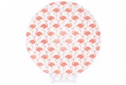 Набір фарфорових тарілок Bon Рожевий фламінго 945-214, 21.5см з тисненням, 4 шт