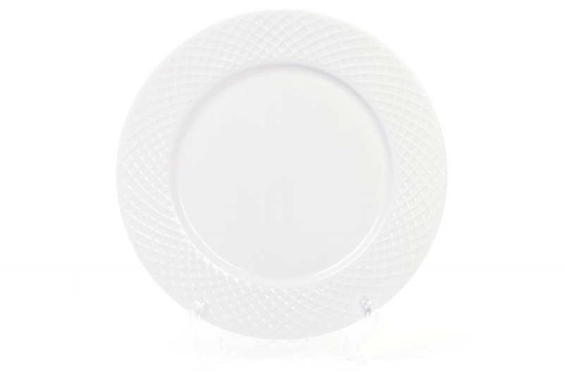 Набір тарілок порцелянових обідніх Bon 931-103, 27см, колір - білий, 8 шт.