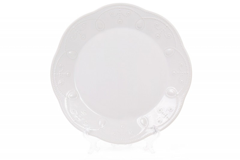 Набор тарелок керамических обеденных Bon 931-170, 28.5см, цвет - белый, 6 шт