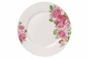 Набір обідніх фарфорових тарілок Bon Рожеві троянди 320-122, 23см, 12 шт