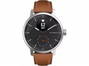Withings ScanWatch 42mm Black + Bracelet Leather WristBand 20mm Brown & Silver