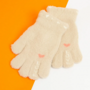 Хорошие яркие теплые перчатки XS №20-25-25  бежевый