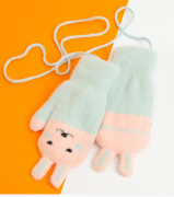 Яркие теплые перчатки детские XS (арт. 20-7-87) бирюзовый