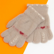 Хорошие яркие теплые перчатки XS №20-25-25 мокко