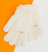 Хорошие яркие теплые перчатки XS №20-25-25  белый