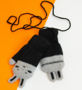 Яркие теплые перчатки детские XS (арт. 20-7-87) черный
