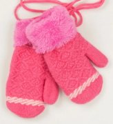 Дитячі рукавиці з хутряною підкладкою XS - 19-7-65  рожевий