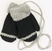 Дитячі рукавиці з хутряною підкладкою XS - 19-7-65 чорний