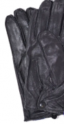 Мужские кожаные перчатки с махровой подкладкой №M15-1 S черный