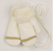 Дитячі рукавиці з хутряною підкладкою XS - 19-7-65 білий