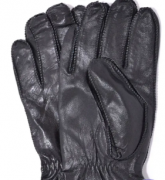 Мужские кожаные перчатки с махровой подкладкой №M15-4 XL черный