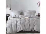 Комплект постельного белья 8090 Koloco однотонный нюд евро Серый