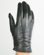 Мужские кожаные перчатки с махровой подкладкой №M4-2 M черный