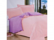 Комплект постельного белья 8139 однотонный евро розово-сиреневый