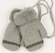 Дитячі рукавиці з хутряною підкладкою XS - 19-7-65 сірий