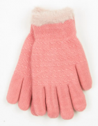 Двойные перчатки для подростков XS  - 19-7-58 розовый