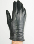 Мужские кожаные перчатки с махровой подкладкой №M4-2 XXL черный