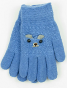 Двойные шерстяные перчатки для мальчика  XS - 19-7-55 голубой