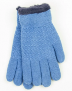 Двойные перчатки для подростков XS  - 19-7-58 голубой