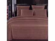 Комплект постельного белья 8240 Koloco полоска /Темно-коричневый 1.5-ка