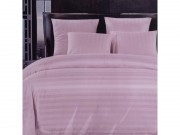 Комплект постільної білизни 8241 Koloco смужка/світло-рожевий 1.5-ка