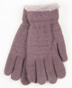 Двойные перчатки для подростков XS  - 19-7-58 сиреневый