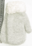 Детские ангоровые перчатки на меху  S  - №18-5-57  светло серый