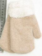 Детские ангоровые перчатки на меху  S - №18-5-57  бежевый