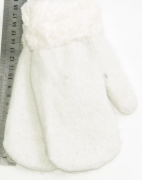 Детские ангоровые перчатки на меху  S - №18-5-57 белый