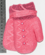 Перчатки детские двойные с махровой подкладкой  XS - №18-7-41 розовый