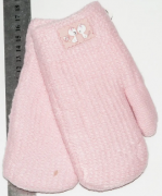 Перчатки детские на меху девочку XS - №18-7-35 розовый