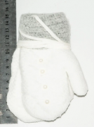 Перчатки детские двойные с махровой подкладкой  XS - №18-7-41 белый