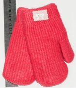 Перчатки детские на меху девочку XS - №18-7-35 красный