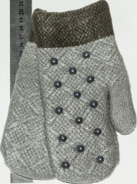 Підліткові рукавиці на хутрі  L - №18-7-40 сірий