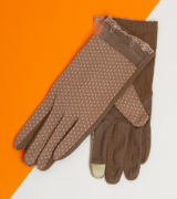 Женские перчатки для сенсорных телефонов с сеточкой (арт. 20-1-67) S коричневый