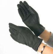 Женские перчатки из искусственной замши с узором №19-1-51-5  S черный