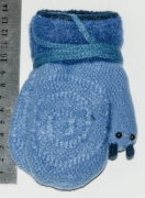 Детские вязаные перчатки с меховой подкладкой   XS - №18-7-27  синий